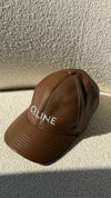 Brown Lambskin Leather Baseball Hat