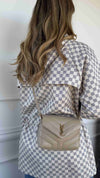 Beige Toy LouLou Chevron Quilted Handbag With GHW