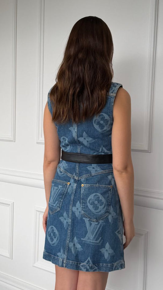 Monogram Denim Dress with GHW 36