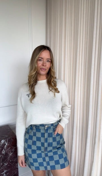 Blue Damier Azur Denim Miniskirt