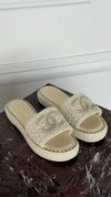 Ivory Alpaca Chain CC Slide Sandals