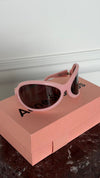 Pastel Pink Oversized Round Frame Sunglasses