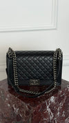 Black New Medium Boy Bag With Ruthenium HW