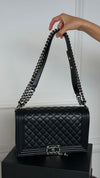 Noir New Medium Lambskin Boy Bag With RHW