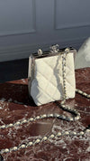White Acrylic Kiss Clutch With SHW