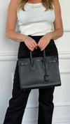 Black Grained Sac De Jour Tote With SHW