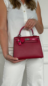 Kelly Sellier 25 Touch Rubis & Framboise Madame and Croco With PHW 2022 U Stamp