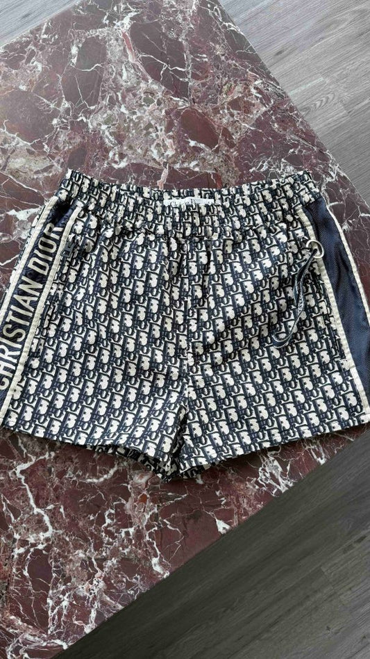 Navy & Ebony Oblique Jacquard Technical Shorts