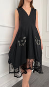 Black Lace Midi Dress With SHW