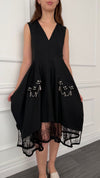 Black Lace Midi Dress With SHW