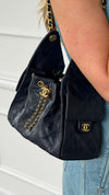 Navy 25 Small Handbag With GHW