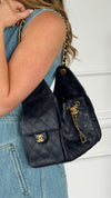 Navy 25 Small Handbag With GHW