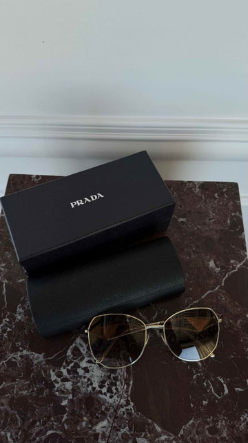 PRADA Pale Gold Framed Sunglasses