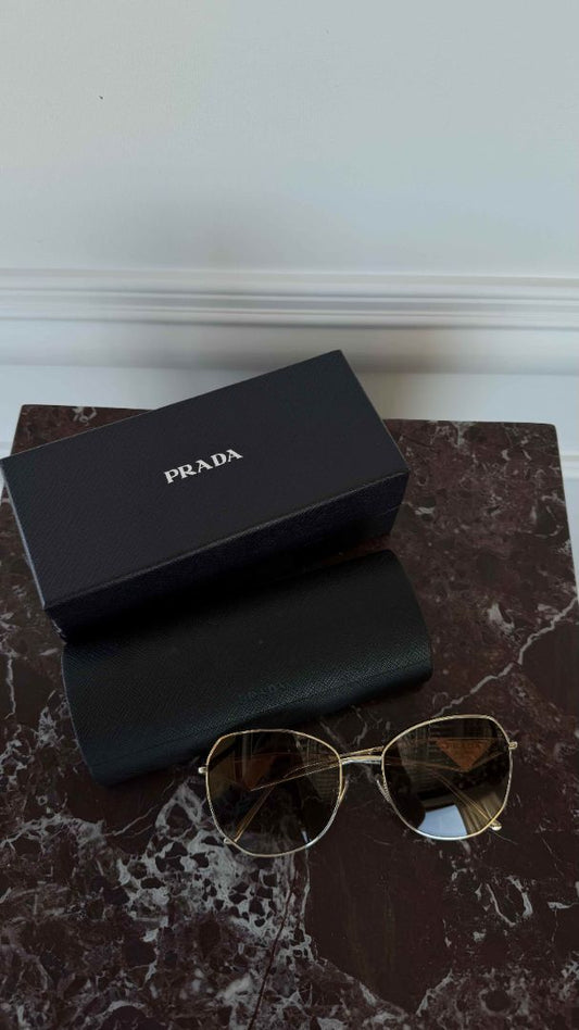 PRADA Pale Gold Framed Sunglasses