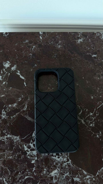Black Intreccio Woven Pattern Phone Case
