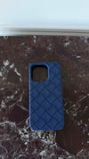 Navy Intreccio Woven Pattern Phone Case