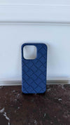 Navy Intreccio Woven Pattern Phone Case