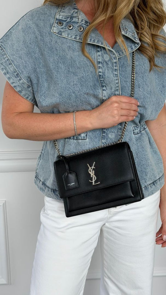 Medium Black Sunset Handbag With SHW