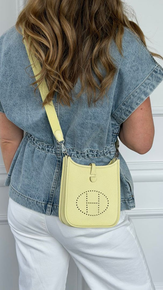 Evelyne 16 Jaune Milton Taurillon Clemence Bag With PHW 2024 W Stamp