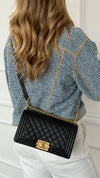 Black Medium Caviar Boy Bag With GHW