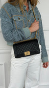 Black Medium Caviar Boy Bag With GHW