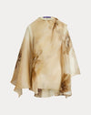 Tan Floral Cape, Cami And Short Set Set