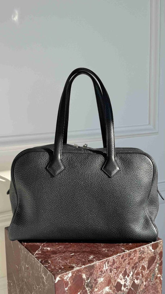Bleu Indigo Victoria II 35 Clemence Satchel Bag With PHW 2015 Stamp