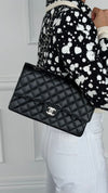 Black Medium Caviar Classic Double Flap Handbag With SHW