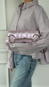 Iridescent Pink Horsebit Shoulder Bag