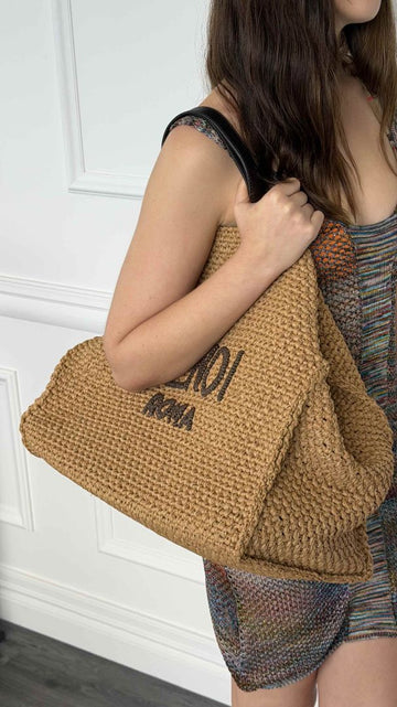 Roma Raffia Shopper Tote
