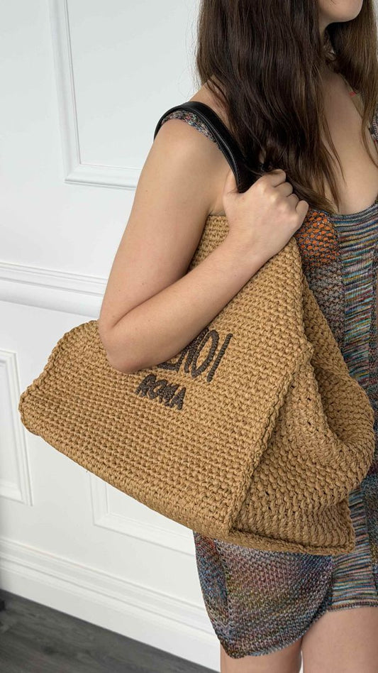 Roma Raffia Shopper Tote