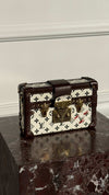 White/Black/Multi White Monogram Petite Malle With GHW
