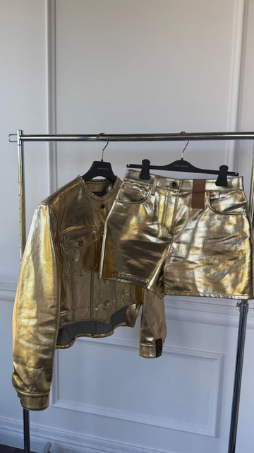 Gold Metallic Shorts 40