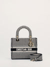 Black & White Medium Houndstooth Lady D'lite Bag With GHW