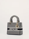 Black & White Medium Houndstooth Lady D'lite Bag With GHW
