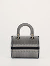 Black & White Medium Houndstooth Lady D'lite Bag With GHW