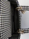 Black & White Medium Houndstooth Lady D'lite Bag With GHW