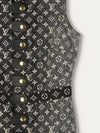 Black Monogram Denim Dress With GHW