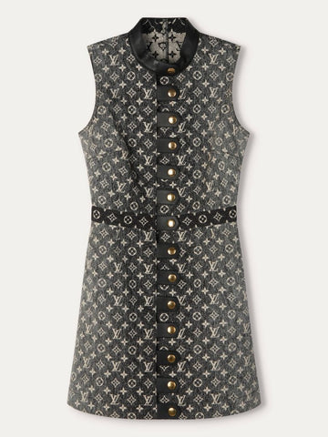 Black Monogram Denim Dress With GHW
