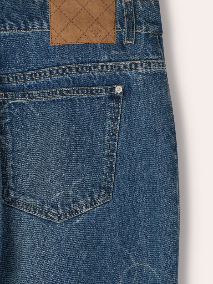 Blue Straight Logo Jeans