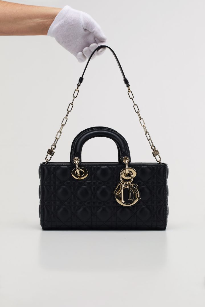 Black Medium Lady D-Joy Bag With GHW