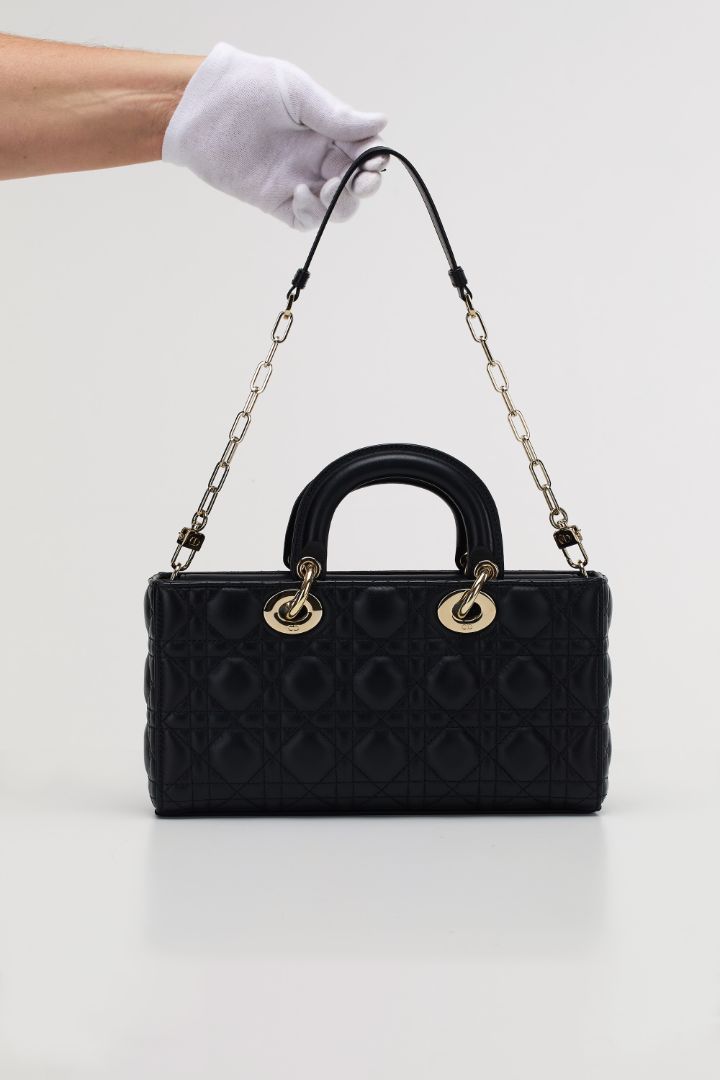 Black Medium Lady D-Joy Bag With GHW