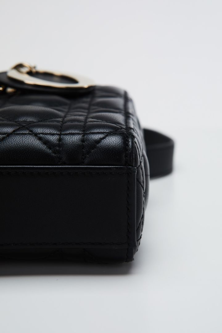 Black Medium Lady D-Joy Bag With GHW
