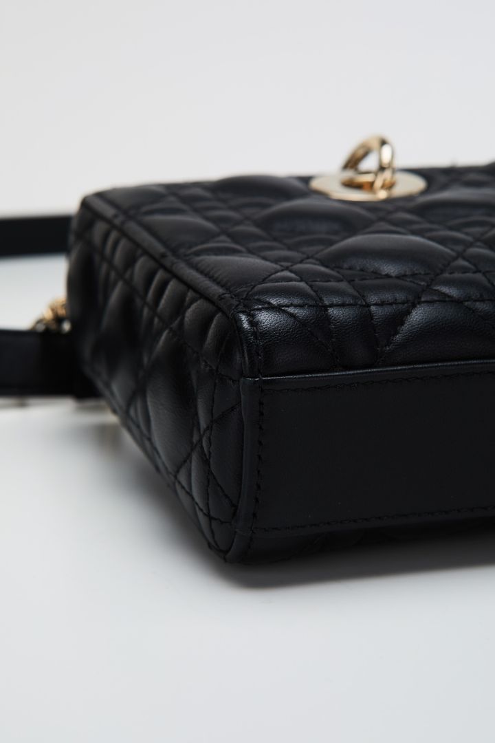 Black Medium Lady D-Joy Bag With GHW