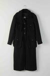 Black Wool Boucle Coat With Braided Trim