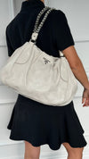 Talco Vitello Daino Leather Shoulder Bag With SHW
