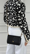 Black Chevron Wallet On Chain With GHW