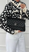 Black Medium Quilted Caviar Coco Handle Flap Bag With SHW