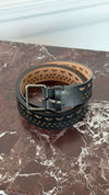 Black Laser-Cut Leather Belt