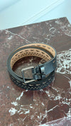 Black Laser-Cut Leather Belt
